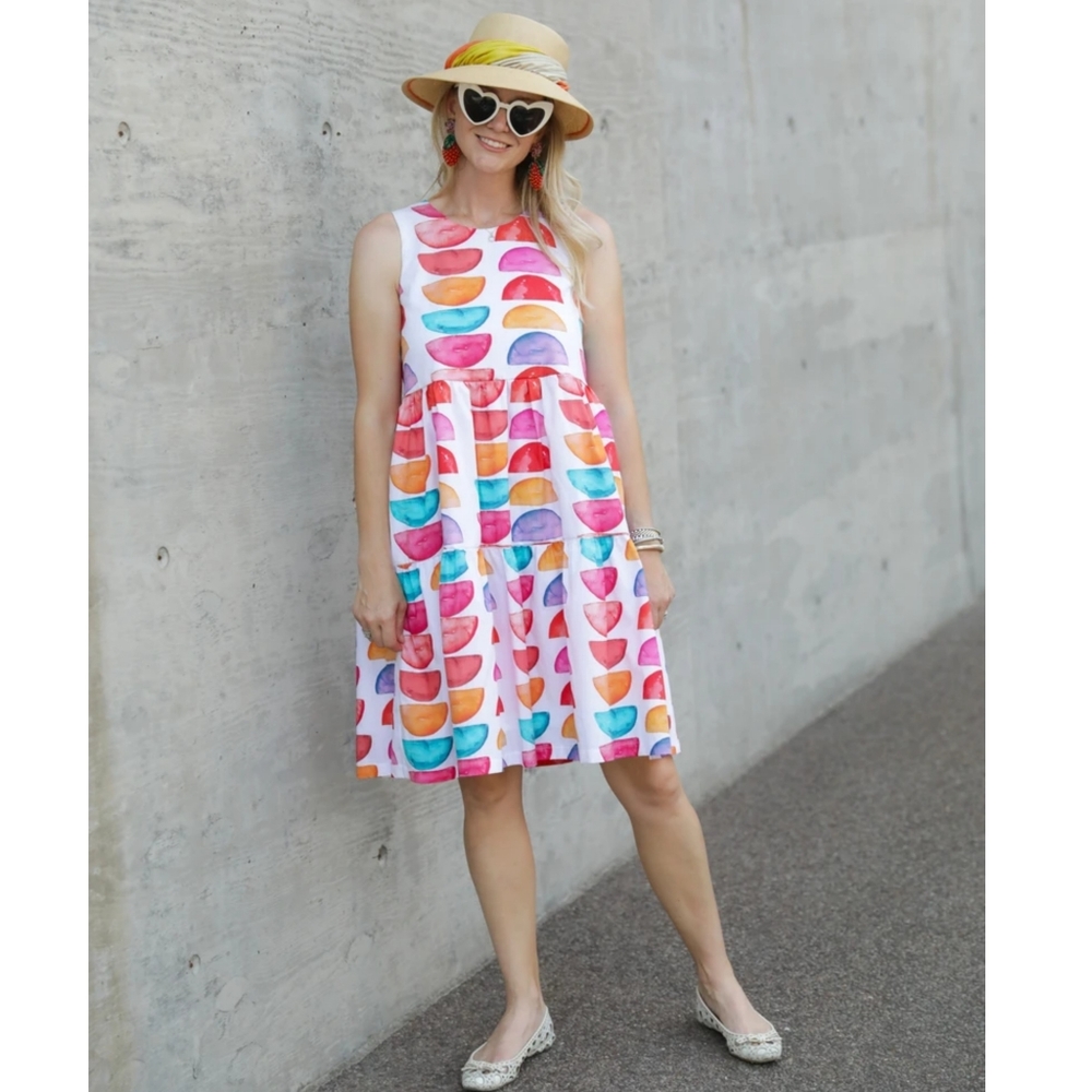 Brooke Wright Half Moon Multicolored Chloe Dress
